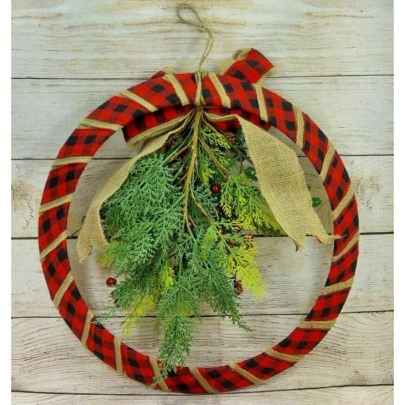 Christmas Front Door Wreath Plastic Cascade Red Berries Bells Holiday Décor Gift - Picture 10 of 10